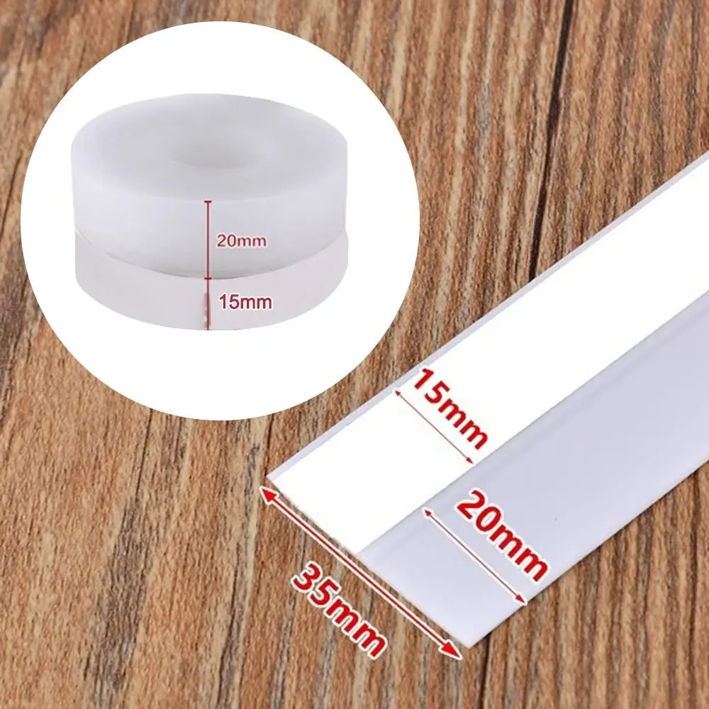 Sound Insulation Self-adhesive Door Window Seal Windproof Warm Silicone Rubber Door Bottom Sealing Strip Cuttable 1/3m
