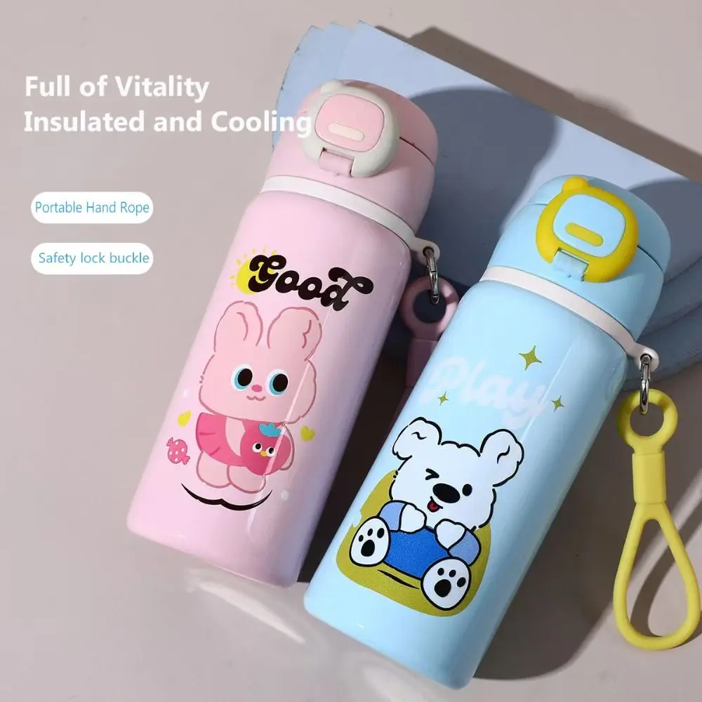 Cute Insulated Water Cup 500ml 316 Stainless Steel Vacuum Flasks Portable Large Capacity Thermal Cup for Children