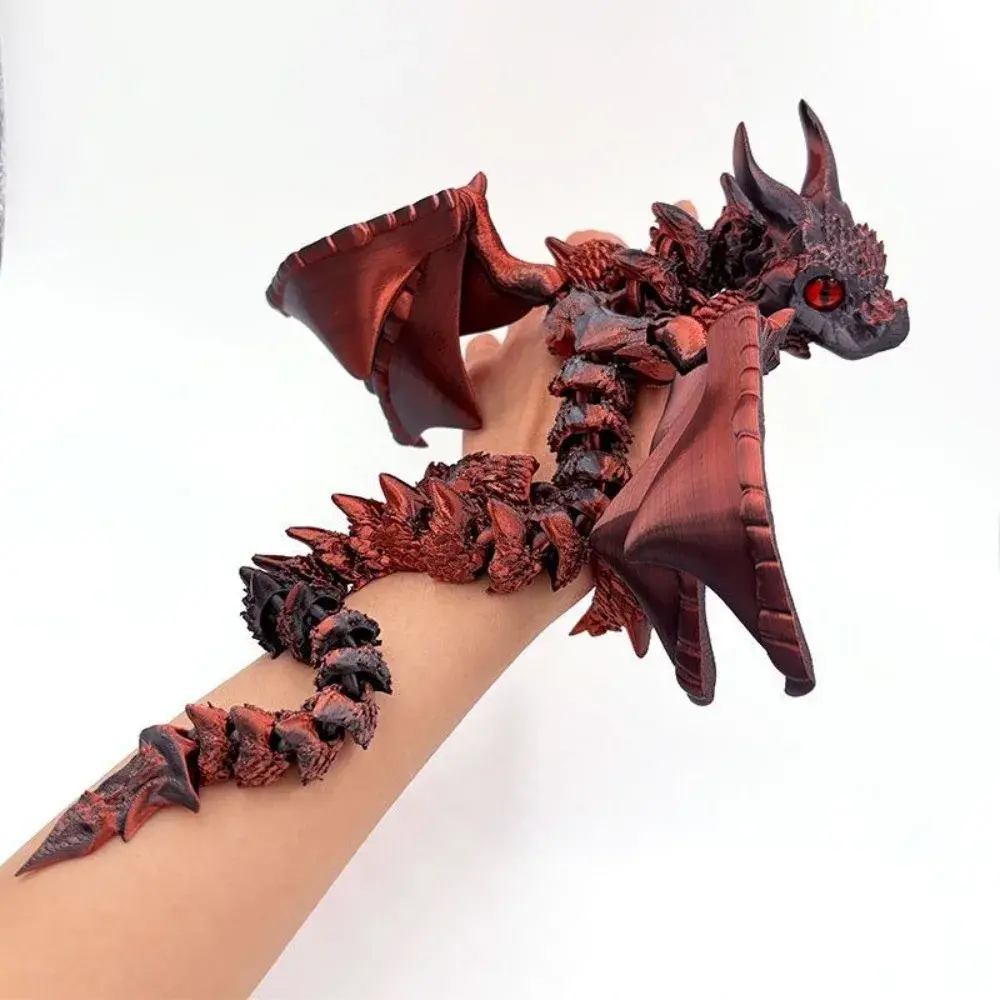 New Design 3D Printed 3D Printed Dragon Figurine Winged Design Multi-Jointed Movable Winged Carriage Dragon Dragon Toy Gift Idea