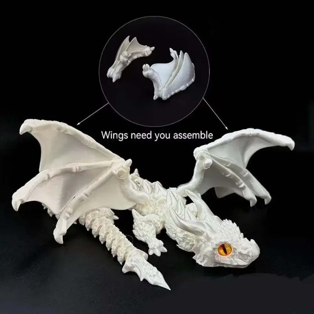 New Design 3D Printed 3D Printed Dragon Figurine Winged Design Multi-Jointed Movable Winged Carriage Dragon Dragon Toy Gift Idea