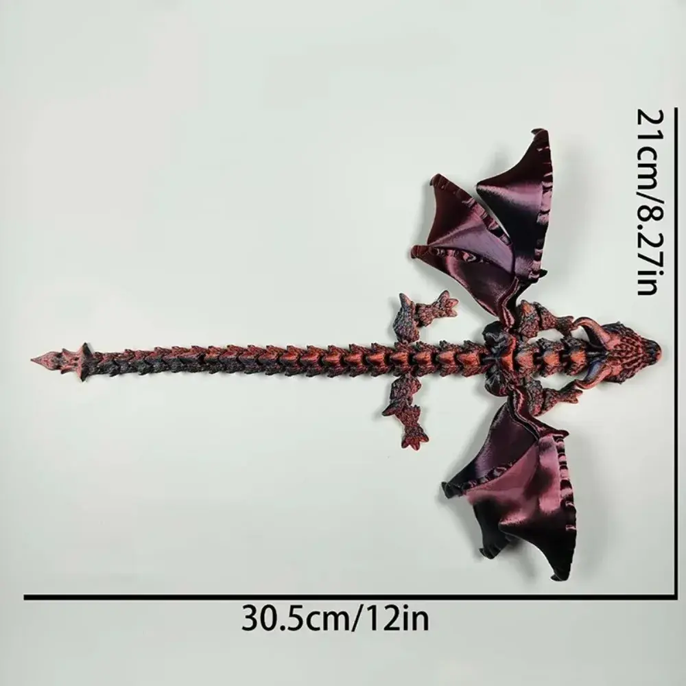 New Design 3D Printed 3D Printed Dragon Figurine Winged Design Multi-Jointed Movable Winged Carriage Dragon Dragon Toy Gift Idea