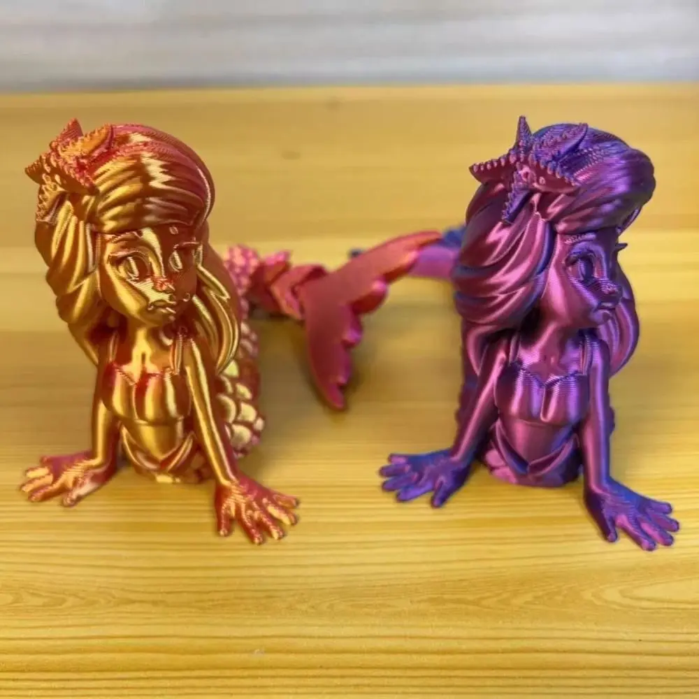 Plastic 3D Printed Mermaid Figurine Multi-jointed Movable Animal Simulation Model 6 Colors Mermaid Desktop Ornaments