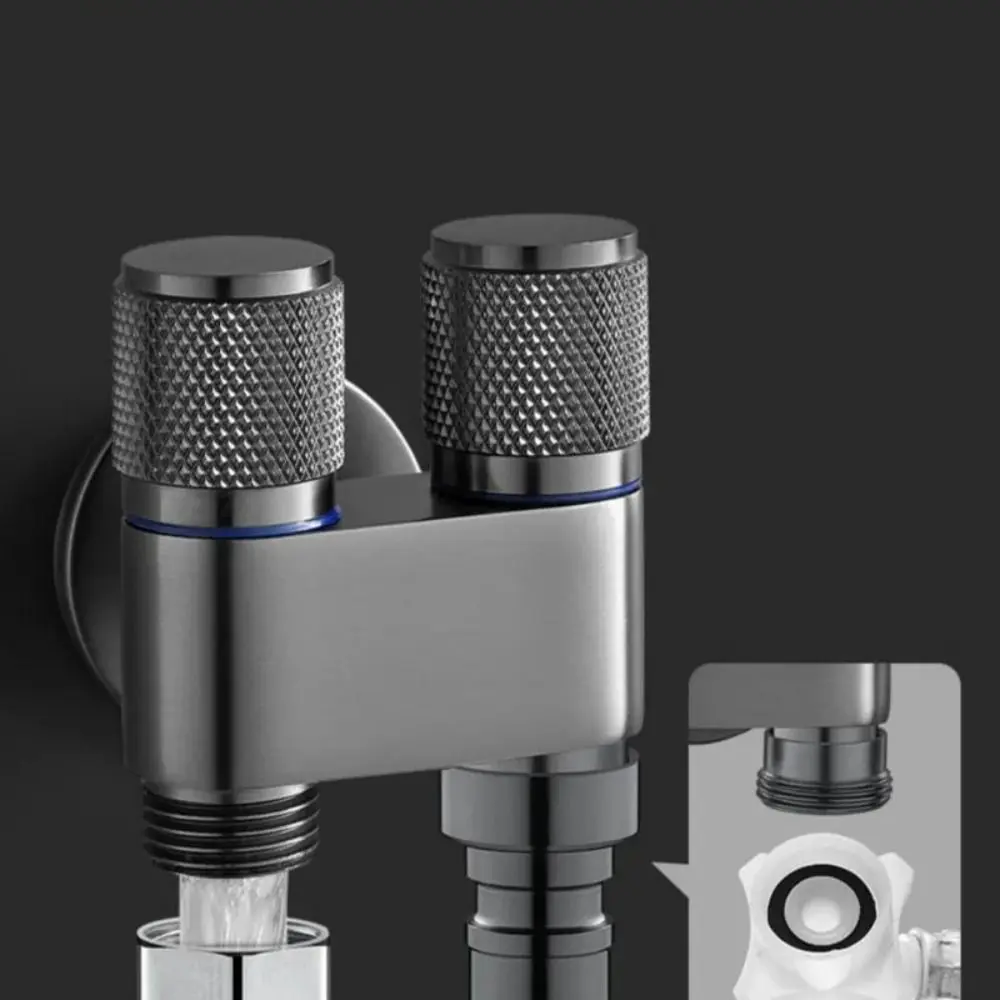 New Alloy Washing Machine Faucet 1 In Two Out Triangle Valve Toilet Triangle Valve G1/2 Kitchen Sink Faucet Kitchen