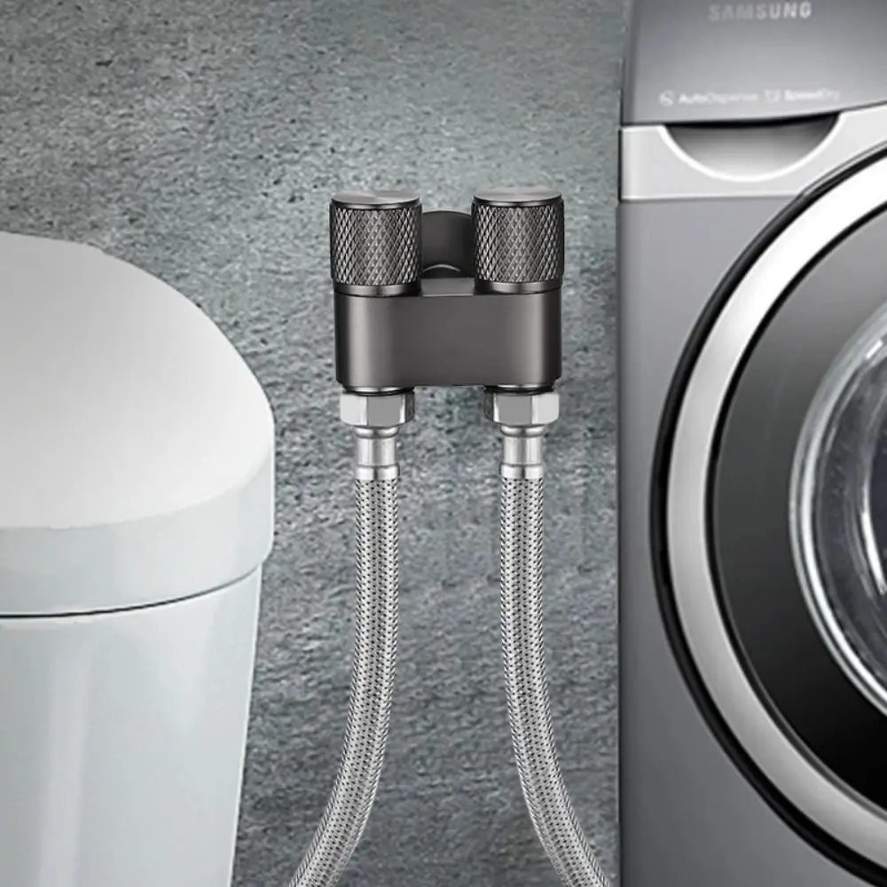 New Alloy Washing Machine Faucet 1 In Two Out Triangle Valve Toilet Triangle Valve G1/2 Kitchen Sink Faucet Kitchen