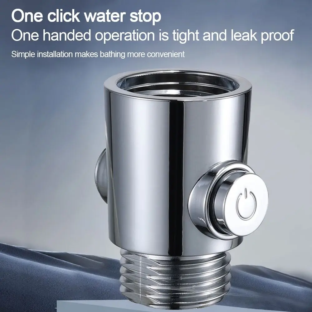 Plastic Shower Head Arm Diverter Flow Limiter One-Button Water Stop Valve Water Pressure Control Water Flow Regulator