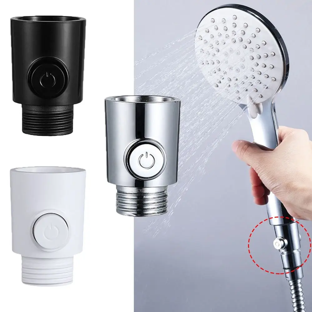 Plastic Shower Head Arm Diverter Flow Limiter One-Button Water Stop Valve Water Pressure Control Water Flow Regulator