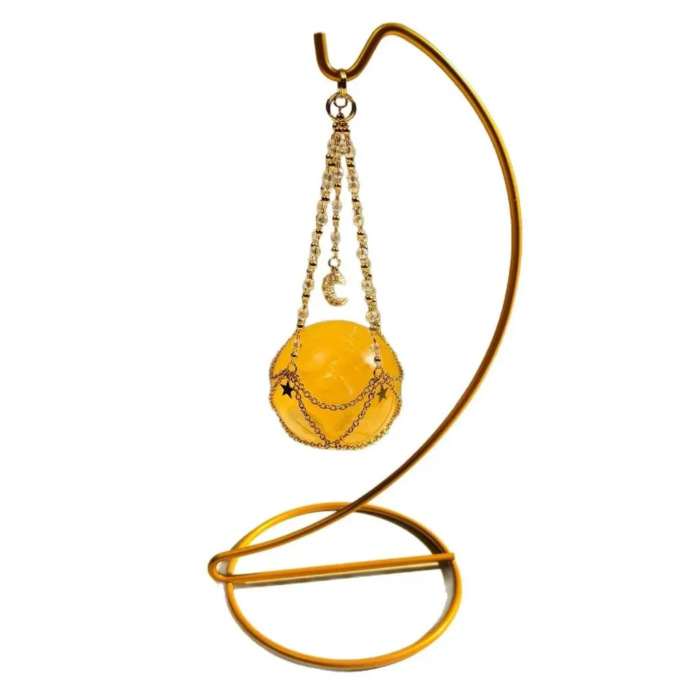 New with Display Stand Crystal Holder Cage Stainless Steel Gold Color Home Decoration Crafts Interchangeable Stone Holder