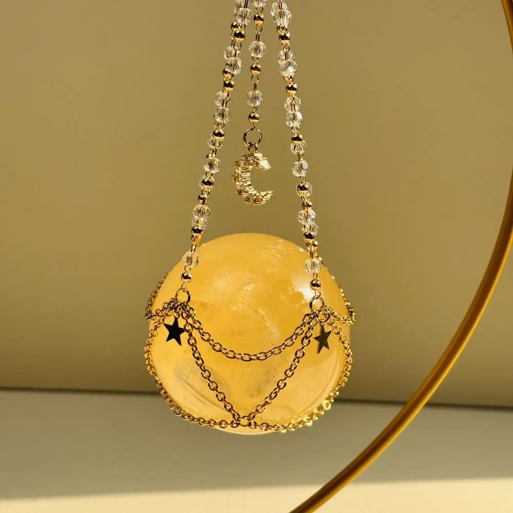 New with Display Stand Crystal Holder Cage Stainless Steel Gold Color Home Decoration Crafts Interchangeable Stone Holder