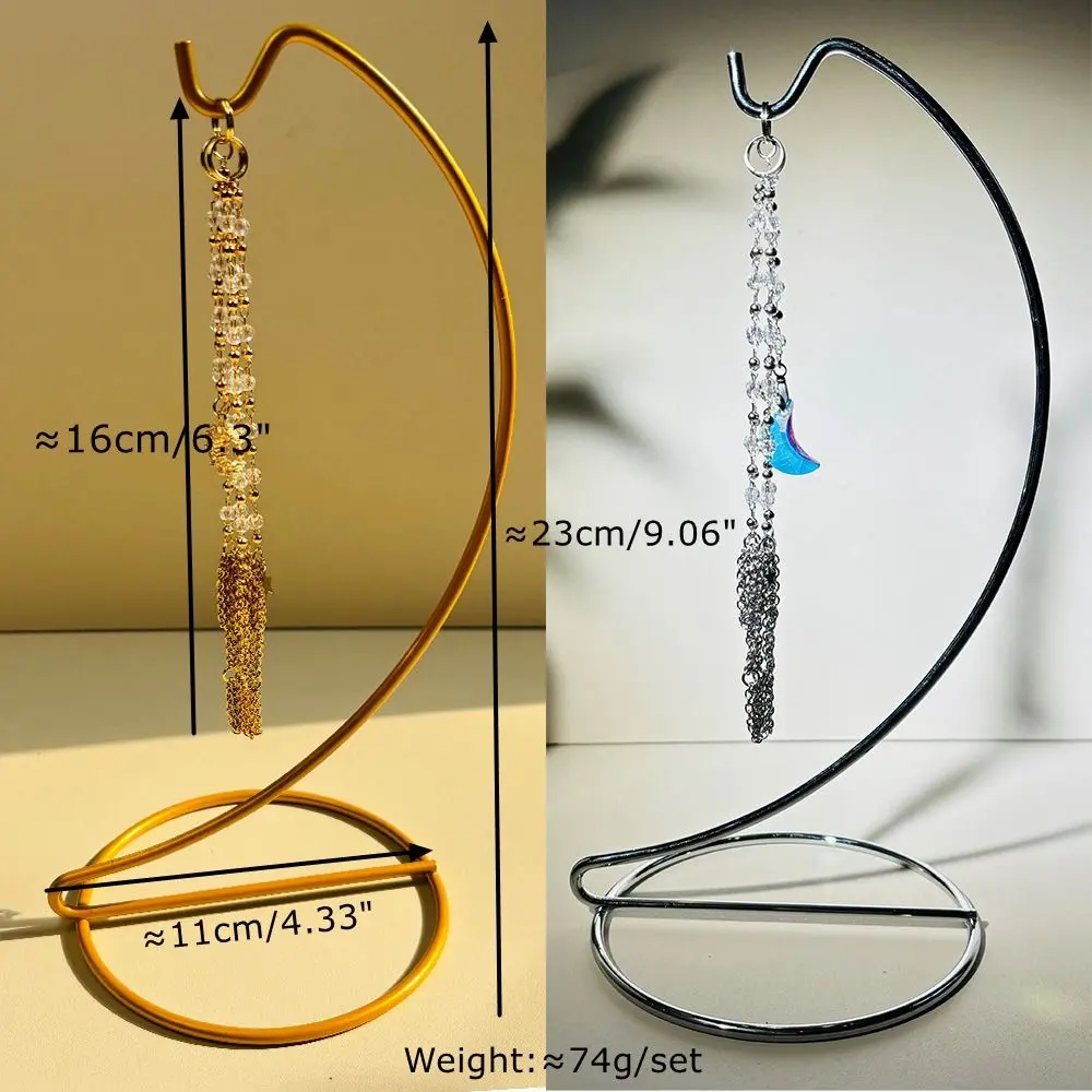 New with Display Stand Crystal Holder Cage Stainless Steel Gold Color Home Decoration Crafts Interchangeable Stone Holder