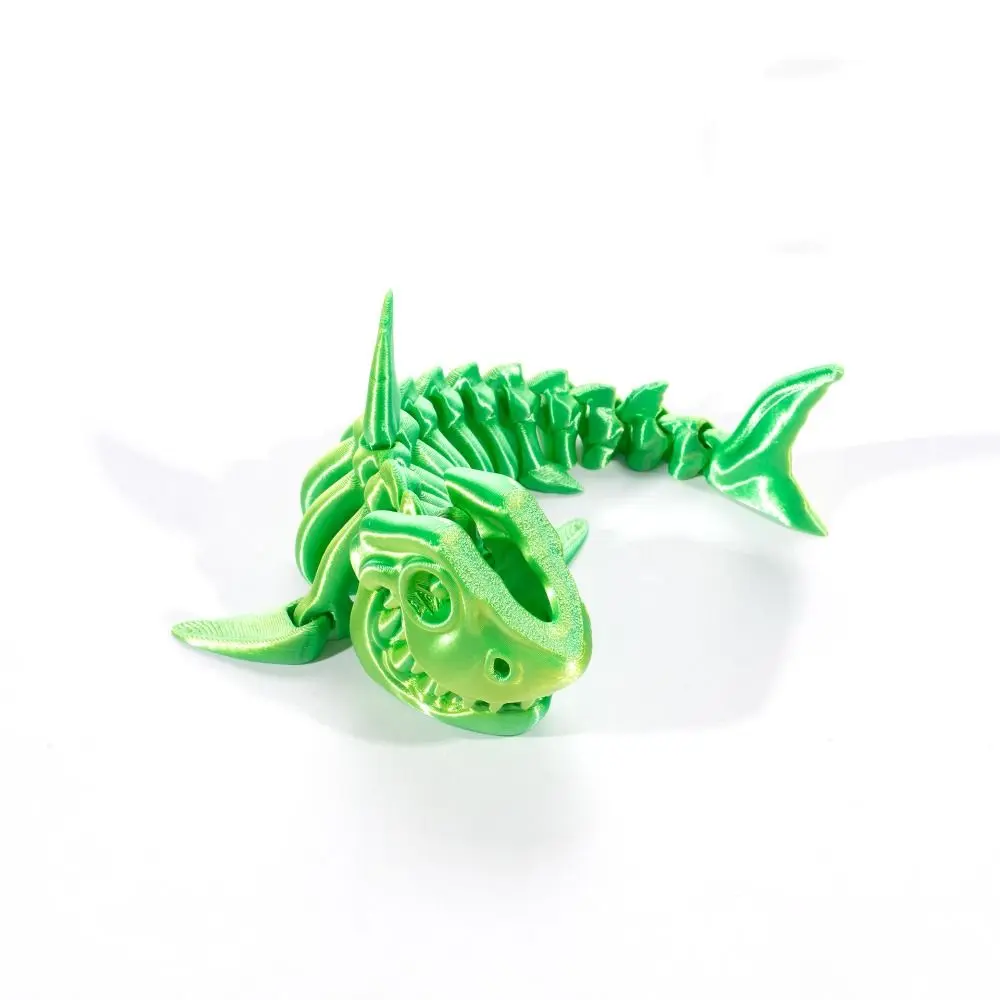 PLA Plastic 3D Printed Shark Bones Model 5 Colors Multi-jointed Animal Simulation Model Movable Articulated Fidget Toy
