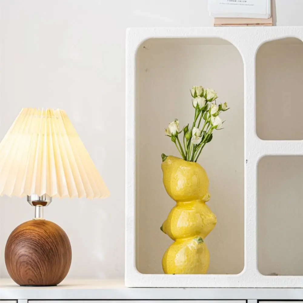 Popular Cartoon Fruit Vase Nordic Style Orange Lemon Watermelon Ceramic Vase Handmade Flower Arrangement Vase Dining Table