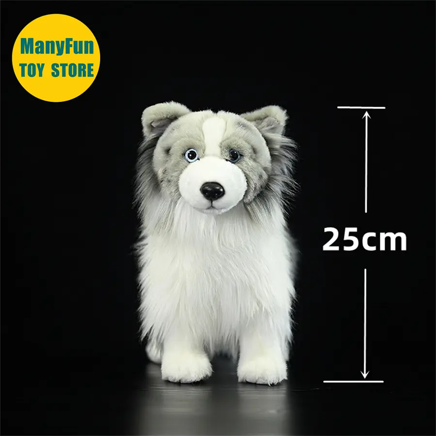 Merle Border Collie Plush Toy High Fidelity Merle Collie Plushie Sheep Dog Peluche Lifelike Stuffed Animals Simulation Doll Kids