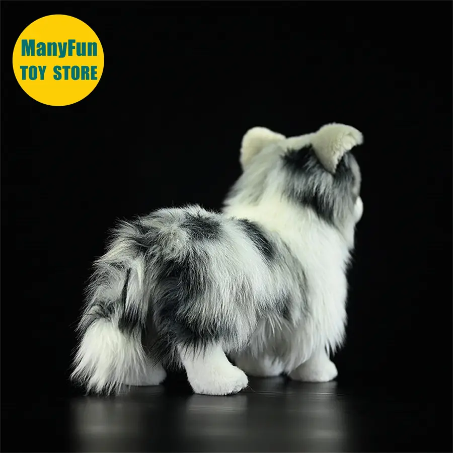 Merle Border Collie Plush Toy High Fidelity Merle Collie Plushie Sheep Dog Peluche Lifelike Stuffed Animals Simulation Doll Kids