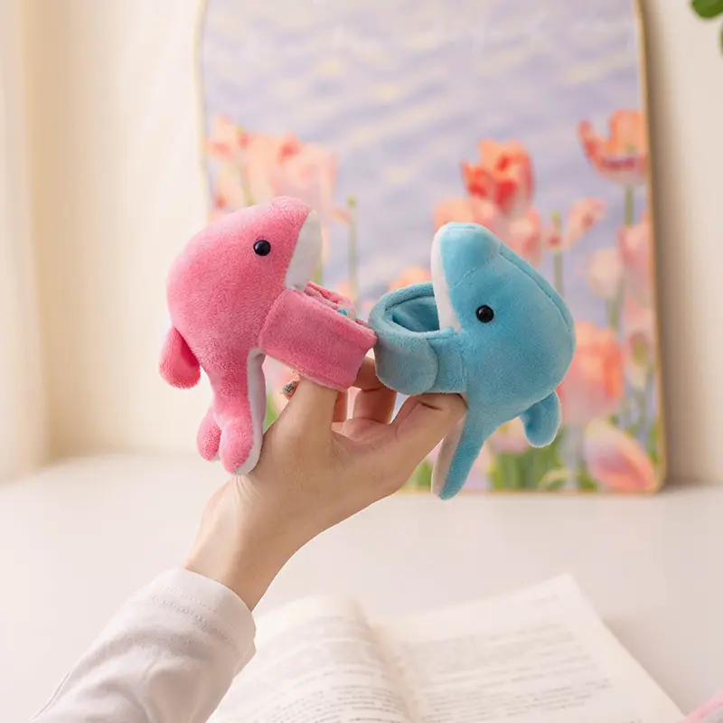 13CM Super Kawaii Dolphin Plush Hand Circle Stuffed Toys Cute Keychain Pendant Bracelet Decor Accessories Mini Doll Keyring Toy