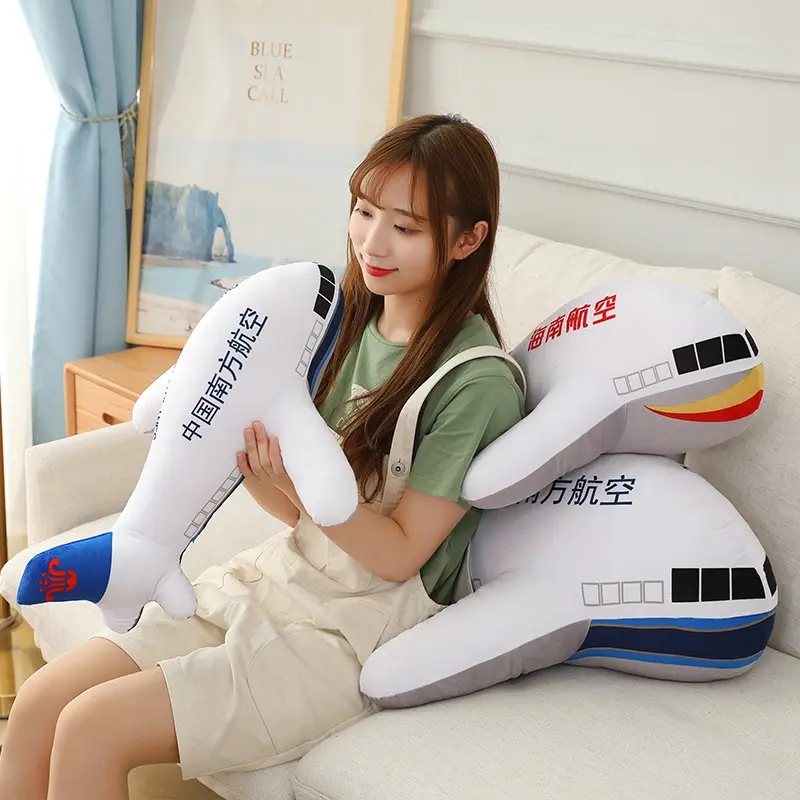 40cm-80cm Simulation Funny Airplane Plush Stuffed Toys Soft Cartoon Aircraft Doll Nap Pillow Home Decor Boys Birthday Gifts