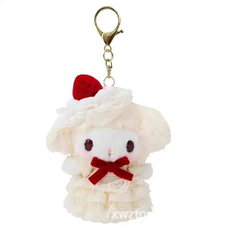 Cute My Melody Kuromi Cinnamoroll Hello Kitty Plush Toys Pendant Keychain Doll Birthday Gifts