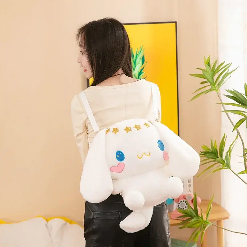 Cute Sanrio Plush Backpack Shoulder Bag Cinnamoroll Kuromi My Melody Plush Backpack Doll Pikachu Crossbody Bag Gifts Kids Girls