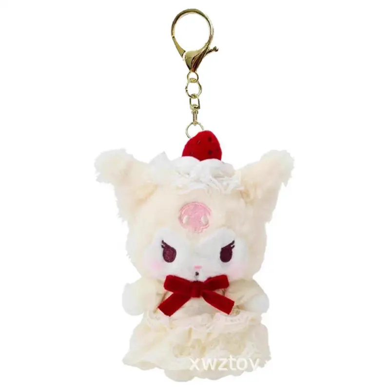 Cute My Melody Kuromi Cinnamoroll Hello Kitty Plush Toys Pendant Keychain Doll Birthday Gifts