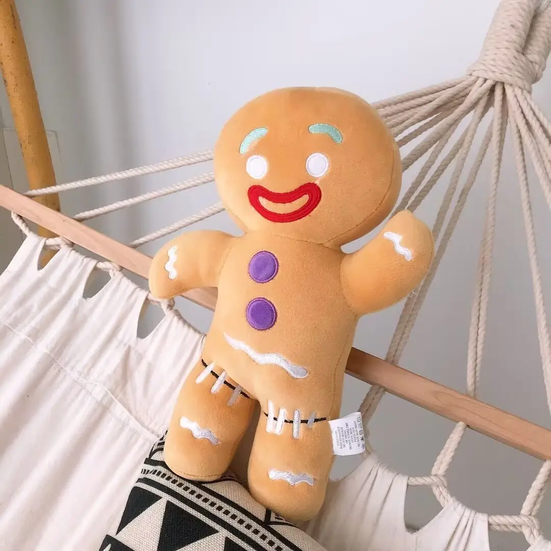 Cartoon Gingerbread Man Plush Toy Biscuit Peluche Stuffed Cookie Soft Doll Room Decoration Birthday Gifts