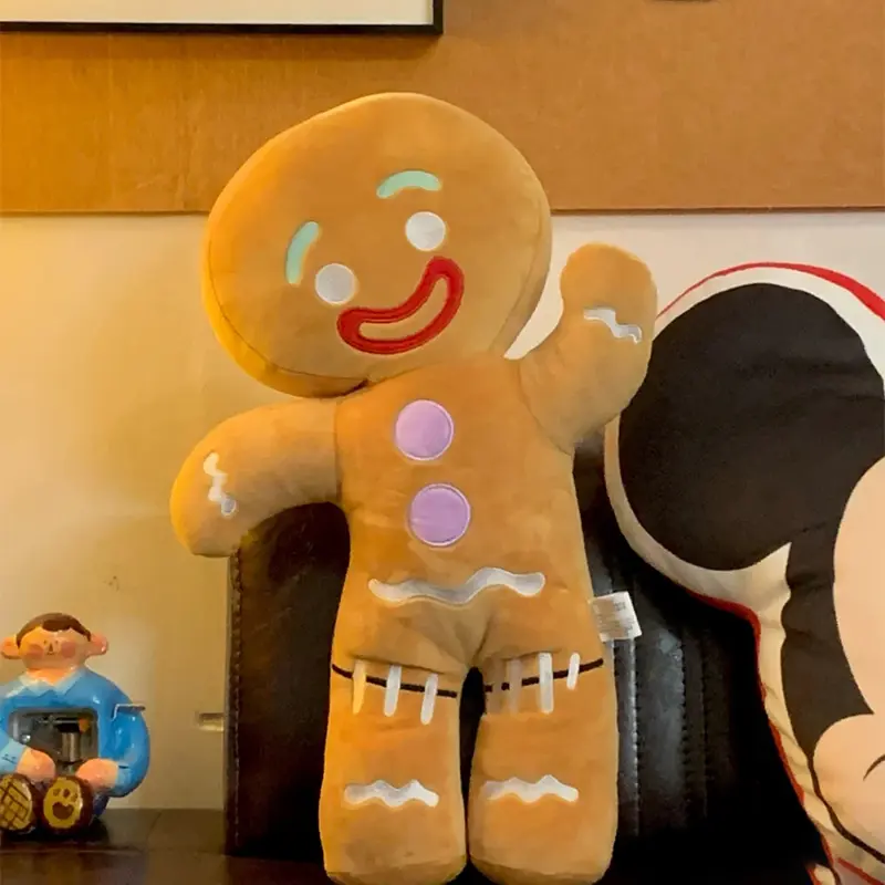 Cartoon Gingerbread Man Plush Toy Biscuit Peluche Stuffed Cookie Soft Doll Room Decoration Birthday Gifts