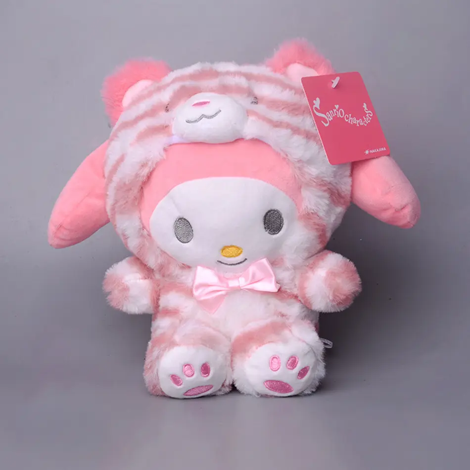 23CM Sanrio Cartoon Plush Toy Kawali Kuromi Hello Kitty My Melody Cinnamoroll Soft Stuffed Doll Pendant Toys Girl Kids Xmas Gift