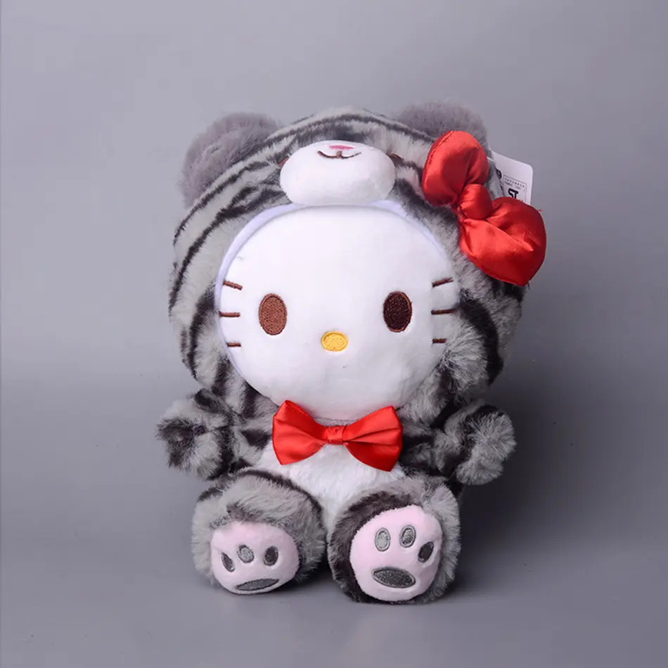 23CM Sanrio Cartoon Plush Toy Kawali Kuromi Hello Kitty My Melody Cinnamoroll Soft Stuffed Doll Pendant Toys Girl Kids Xmas Gift