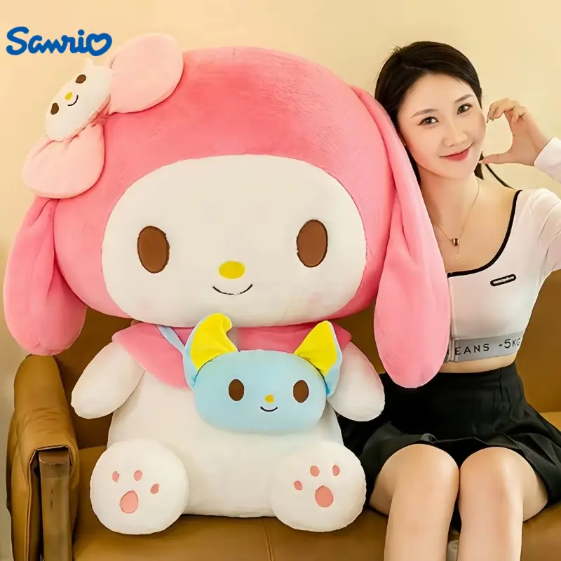 40/50/80CM Big Size Sanrio Cinnamoroll Plushies Kuromi My Melody Cartoon Stuffed Kawaii Children Toy Comfortable Soft Doll Gift