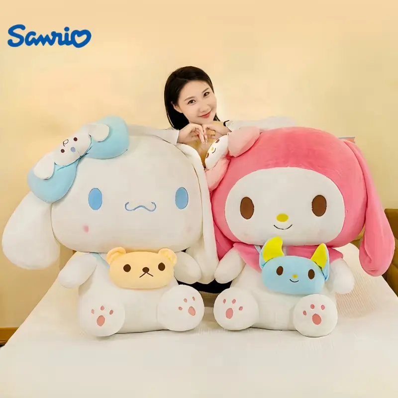 40/50/80CM Big Size Sanrio Cinnamoroll Plushies Kuromi My Melody Cartoon Stuffed Kawaii Children Toy Comfortable Soft Doll Gift