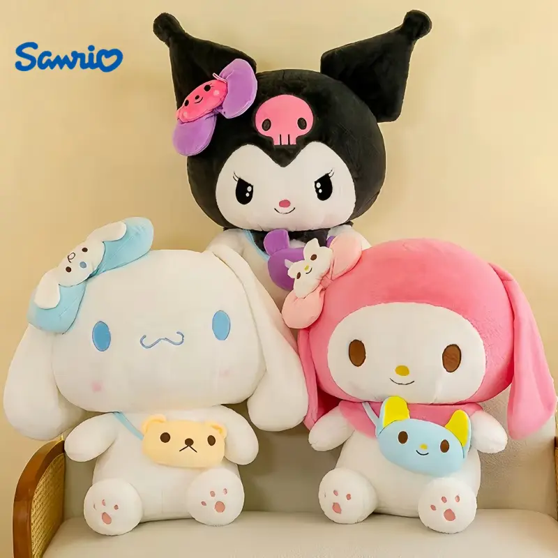 40/50/80CM Big Size Sanrio Cinnamoroll Plushies Kuromi My Melody Cartoon Stuffed Kawaii Children Toy Comfortable Soft Doll Gift