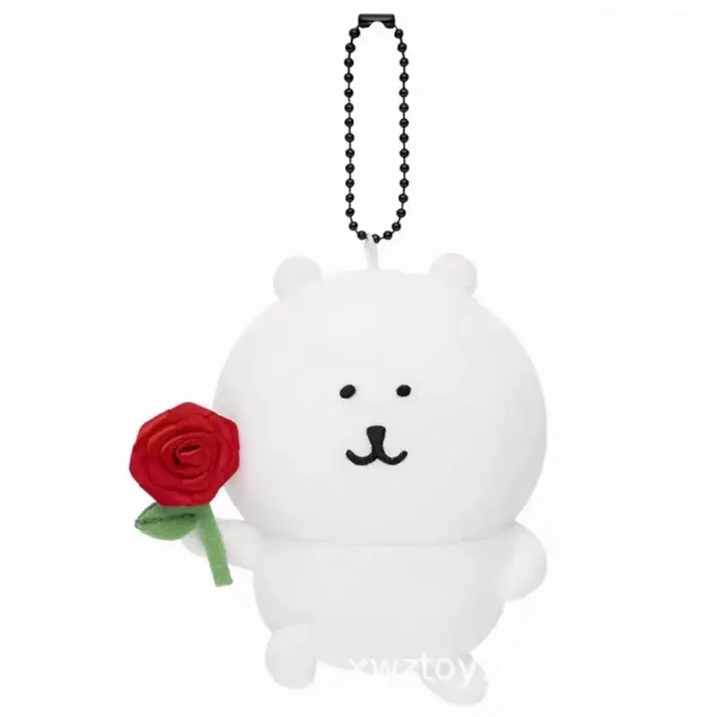 Joke Bear Anime Plush Keychain Cute Polar bear Valentine Rose Series Bag Pendant Kawaii Soft Stuffed Exquisite Birthday Gifts