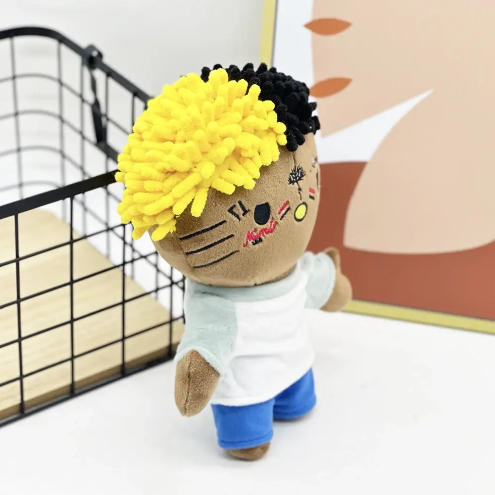 Hello Kitty xxxtentacion Yellow Black Hair Plush Doll Figure Stuffed Toys Cute Kids Boys Girls Birthday Gifts 24cm