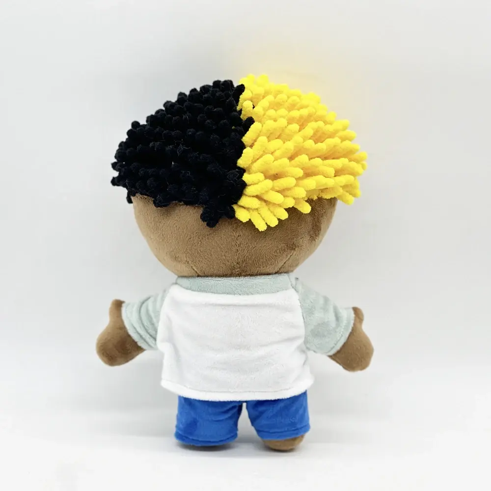 Hello Kitty xxxtentacion Yellow Black Hair Plush Doll Figure Stuffed Toys Cute Kids Boys Girls Birthday Gifts 24cm