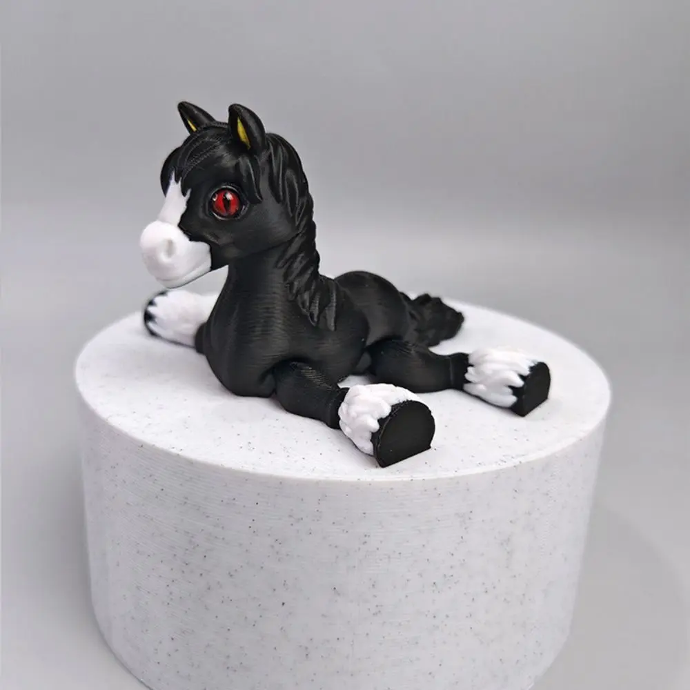 Cute 3D Printed Horse Animals Movable Mini Relief Sensory Toy Kids Gift Multi-joint Home Ornament Desktop Decorations