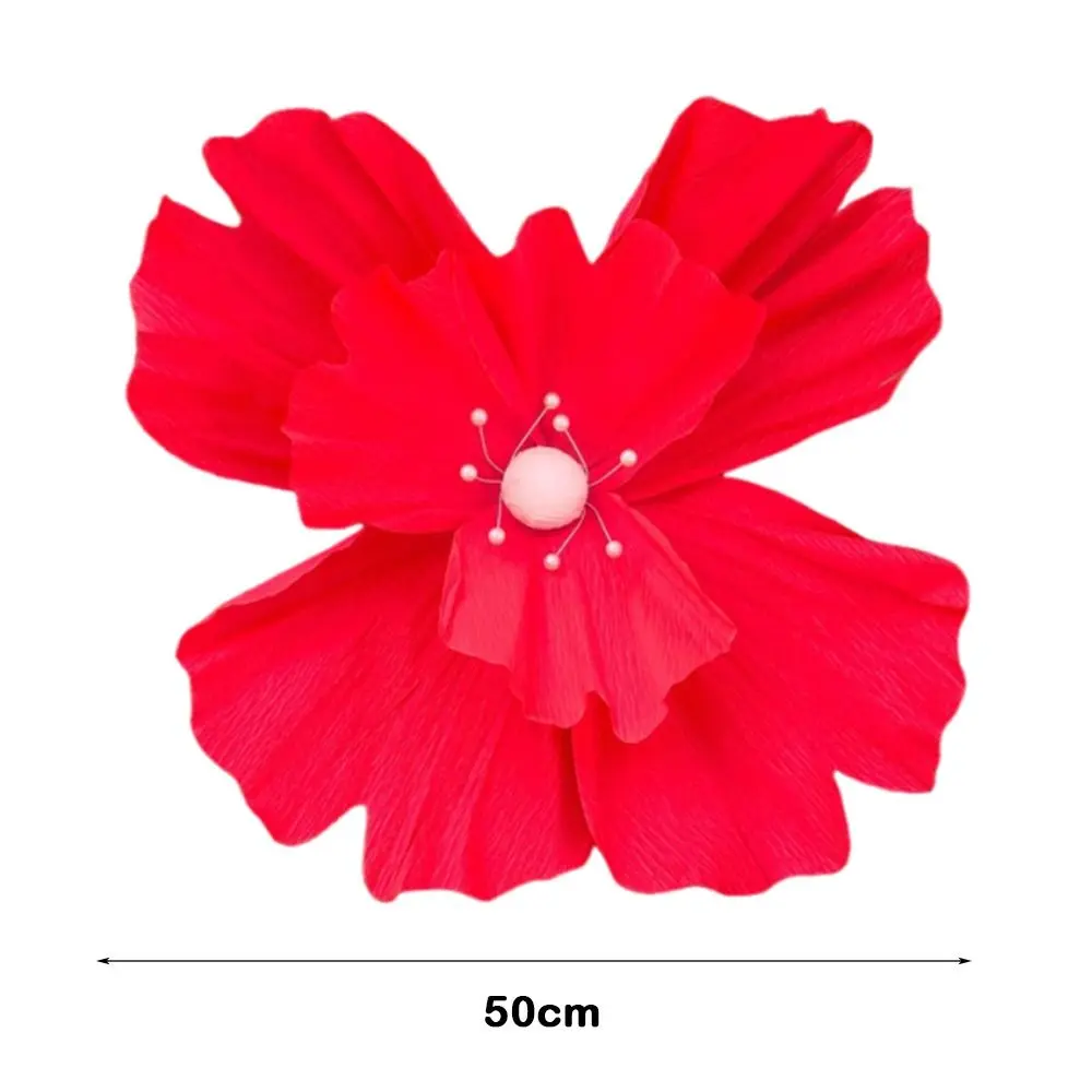 NEW 3D Wedding Decoration Pleated Design 50CM Wrinkled Paper Flower Giant Window Display Pleated Floral Arrangement Party Supply