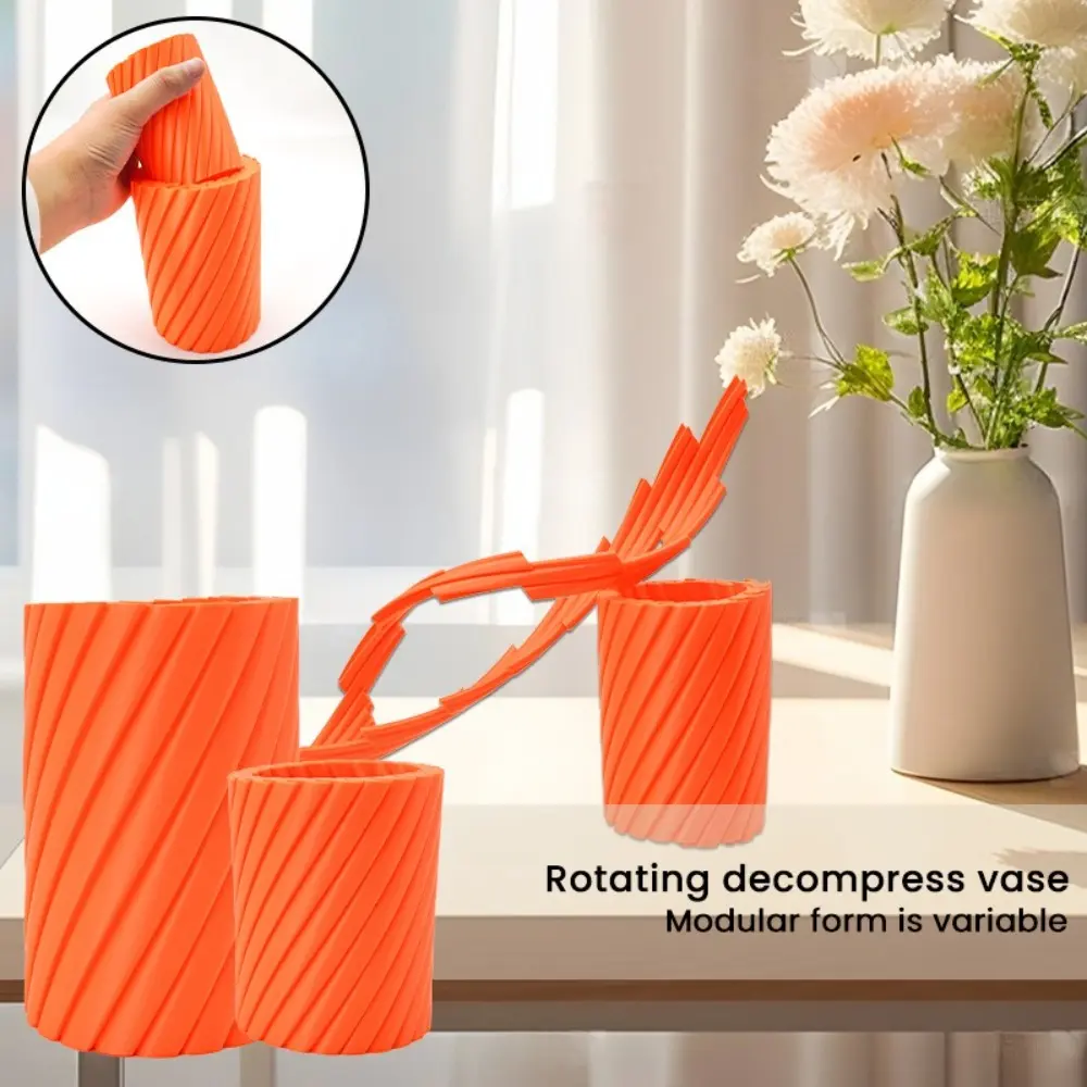New Variable Rotating Decompression Vase Multi-segment Plastic Variable Molds Infinite Rotation Creative Home Ornaments