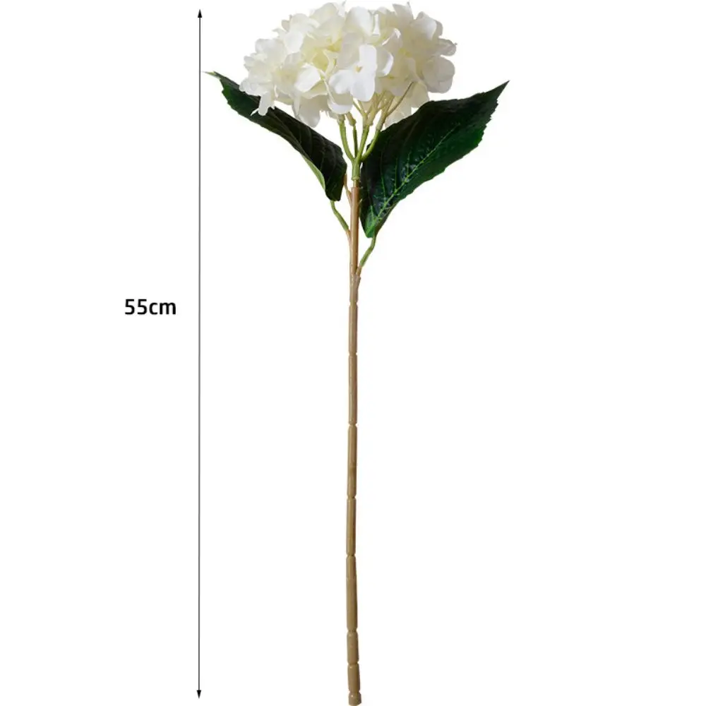 Wedding Garden 45CM Artificial Hydrangea Blue With Leaves Flower Bouquet Realistic Colorful Home Decor