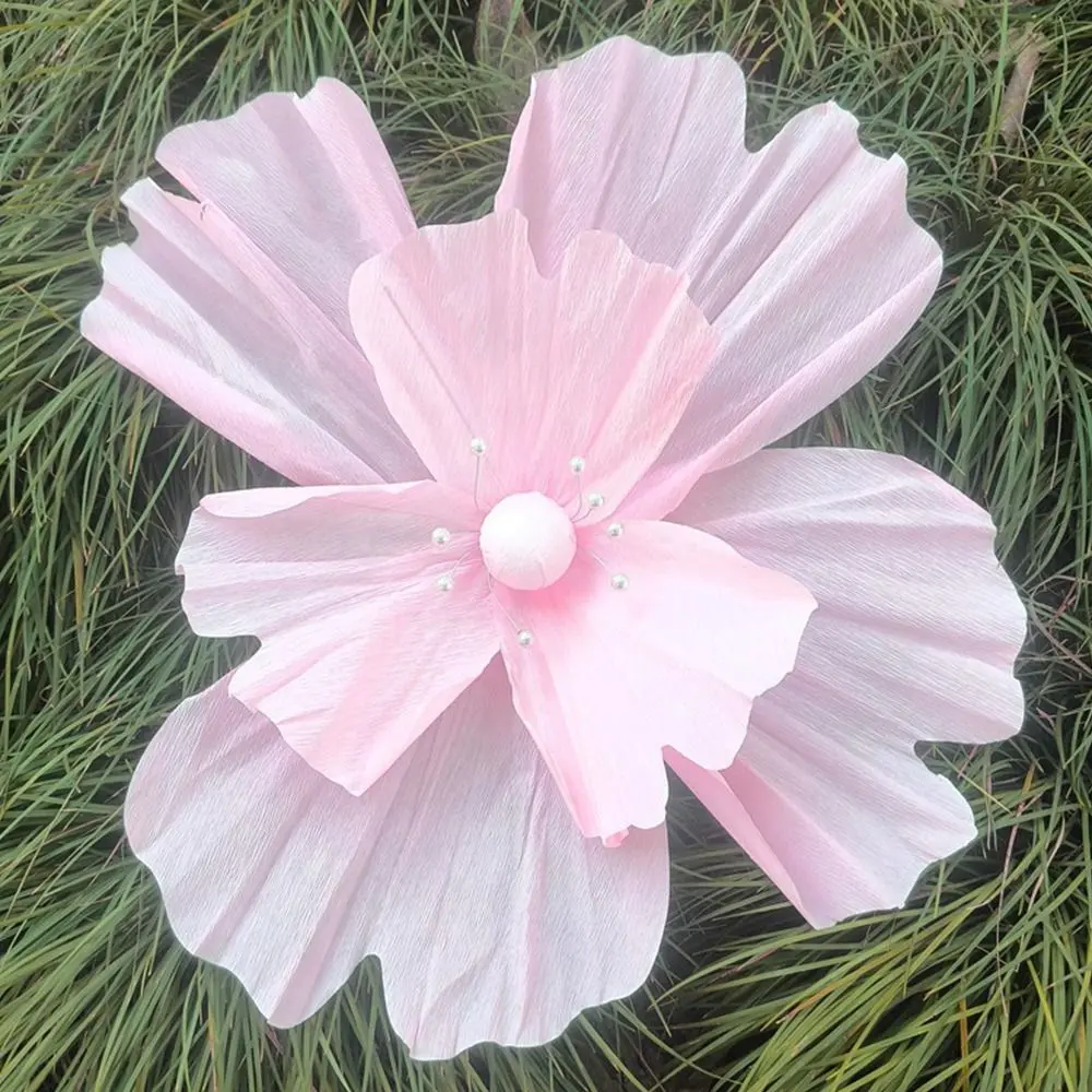 NEW 3D Wedding Decoration Pleated Design 50CM Wrinkled Paper Flower Giant Window Display Pleated Floral Arrangement Party Supply