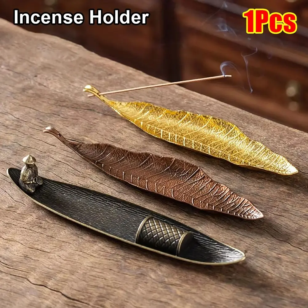 1Pcs Durable Alloy Incense Holder 22cm Portable Long Leafs Cense Incense Stand Meditation Room Yoga