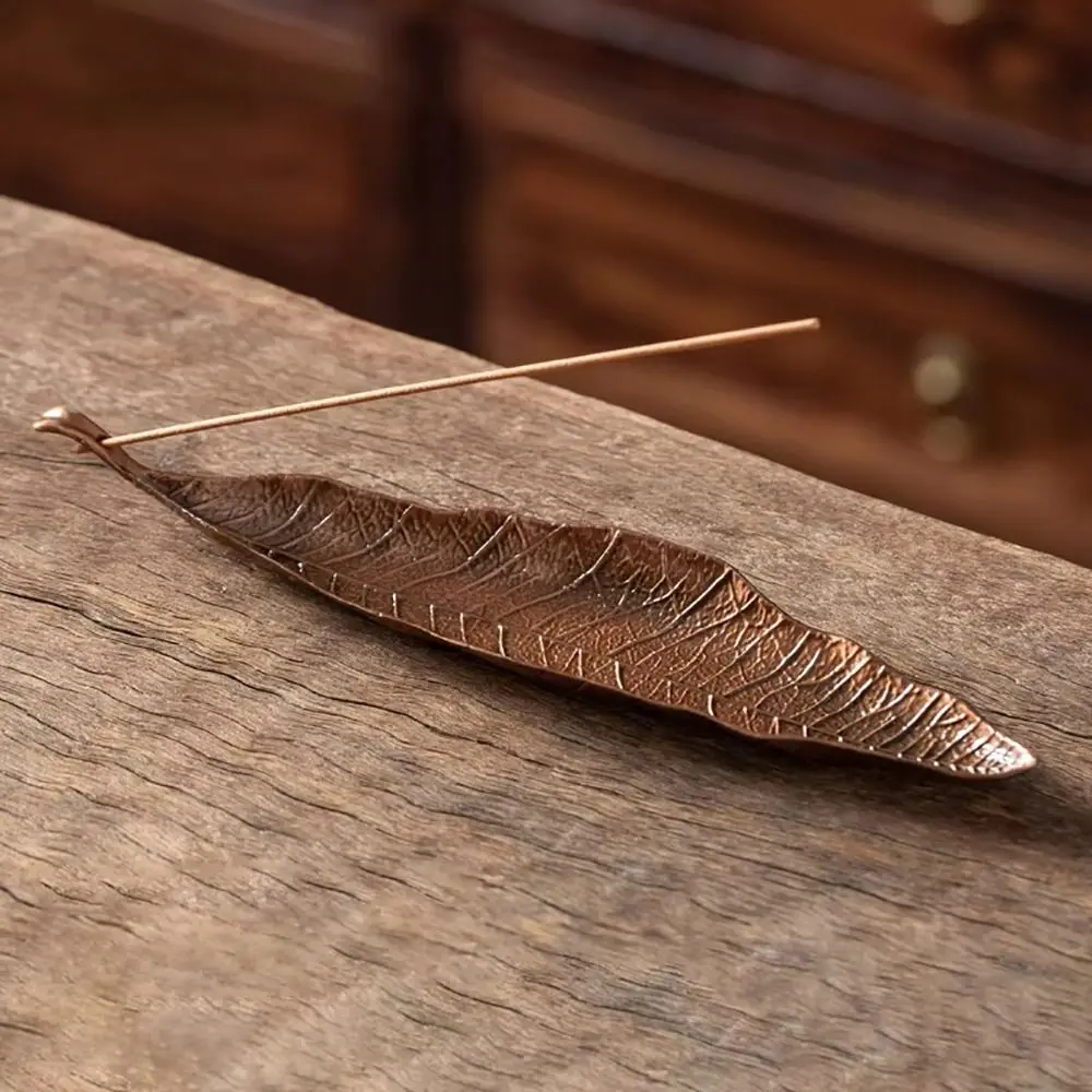 1Pcs Durable Alloy Incense Holder 22cm Portable Long Leafs Cense Incense Stand Meditation Room Yoga