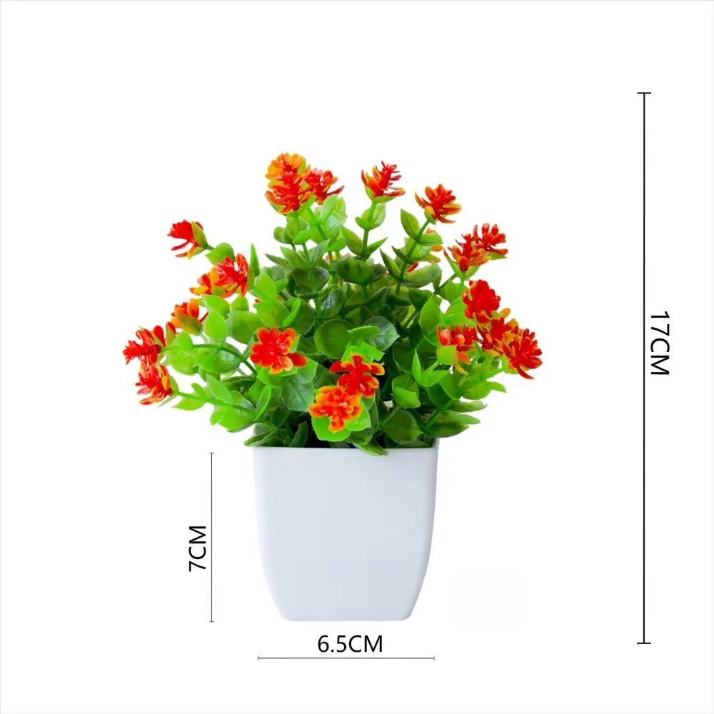 New Plastic Artificial Potted Flowers Simulation Lotus Artificial Faux Plants White Fake Flower Bonsai Living Room Ornaments