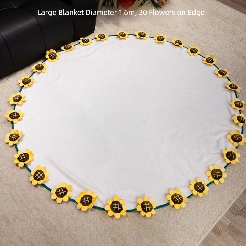 Portable Finished Product Sunflower Bouquet Blanket Plush Soft Nap Blanket Bouquet Blankets Anniversary Gift