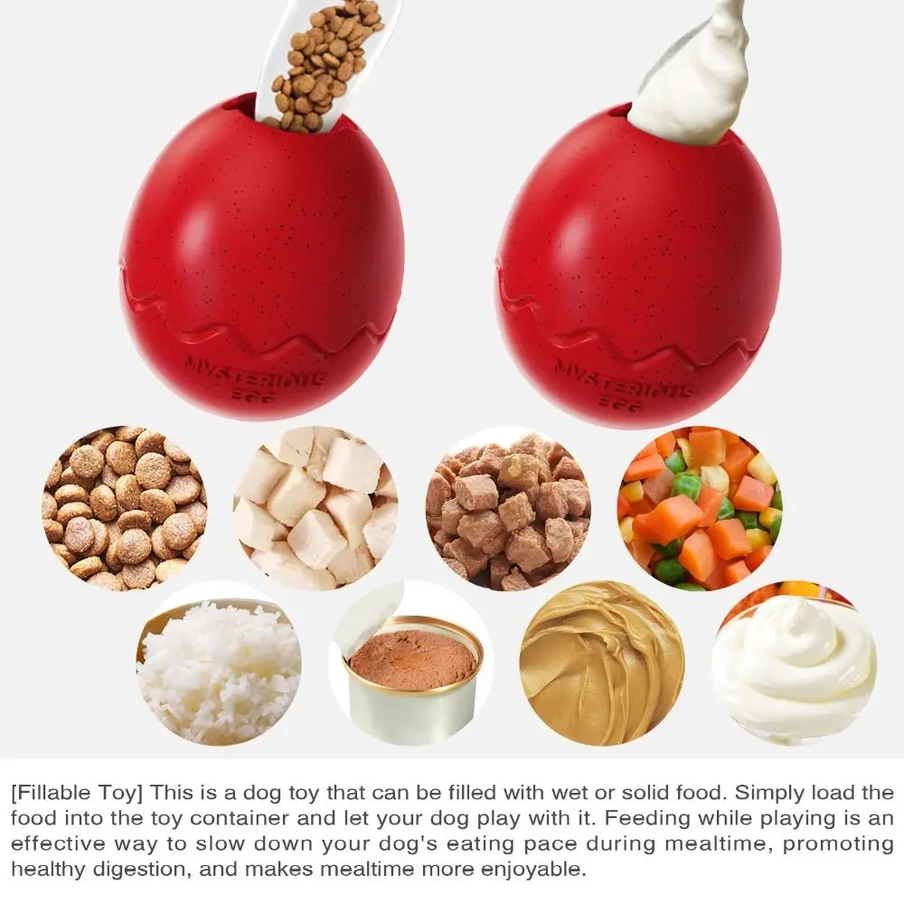 Interesting Release Anxiety Dinosaur Eggs Slow Feeder Bite-resistant Relieve Boredom Dog Food Dispenser Dog Chew Toy Puppy