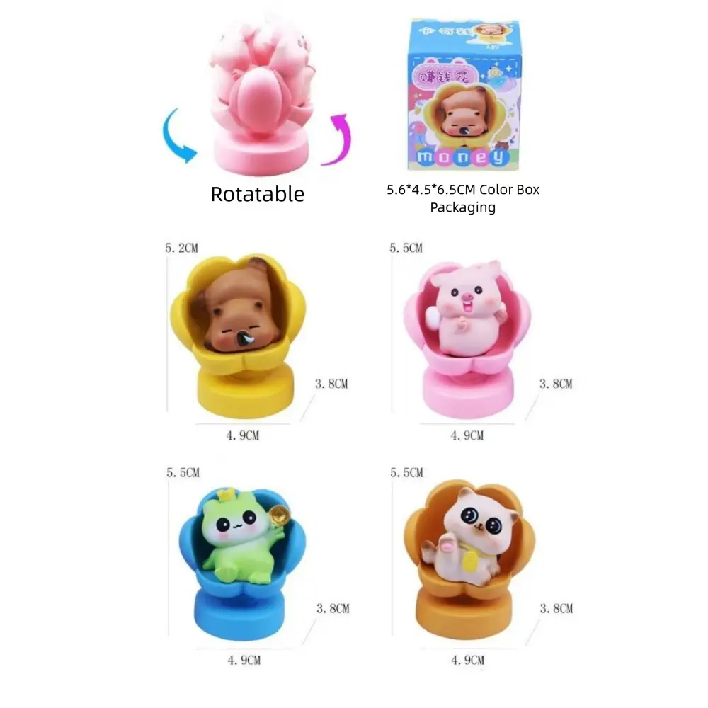 Resin Cartoon Capybara Figurines Multicolor DIY Accessories Miniature Capybara Statue Car Ornament Cartoon Animal