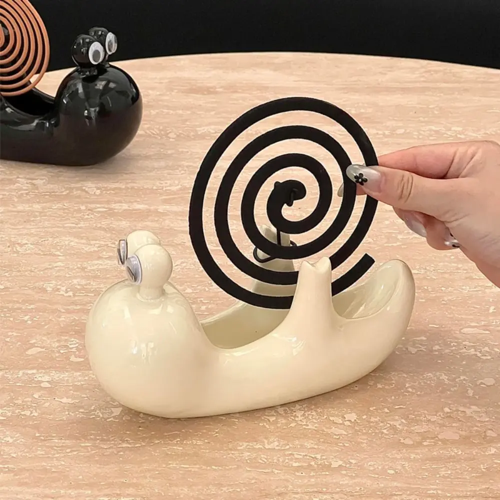 Creative Snail Shape Mosquito Incense Rack Anti Scalding Ceramic Mosquito Coil Holder Portable Sandalwood Incense Burner