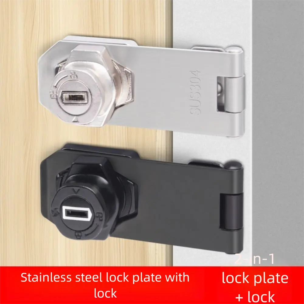 New Zinc Alloy Door Lock Buckle with Keys Self Locking Drawer Locks Hardware 4inch Padlock Cupboard