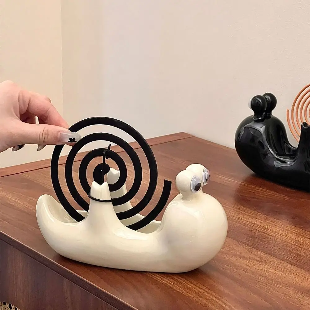 Creative Snail Shape Mosquito Incense Rack Anti Scalding Ceramic Mosquito Coil Holder Portable Sandalwood Incense Burner