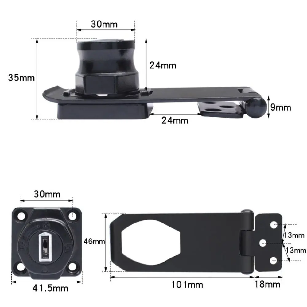 New Zinc Alloy Door Lock Buckle with Keys Self Locking Drawer Locks Hardware 4inch Padlock Cupboard