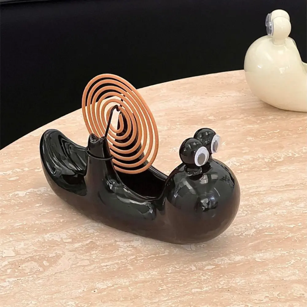 Creative Snail Shape Mosquito Incense Rack Anti Scalding Ceramic Mosquito Coil Holder Portable Sandalwood Incense Burner
