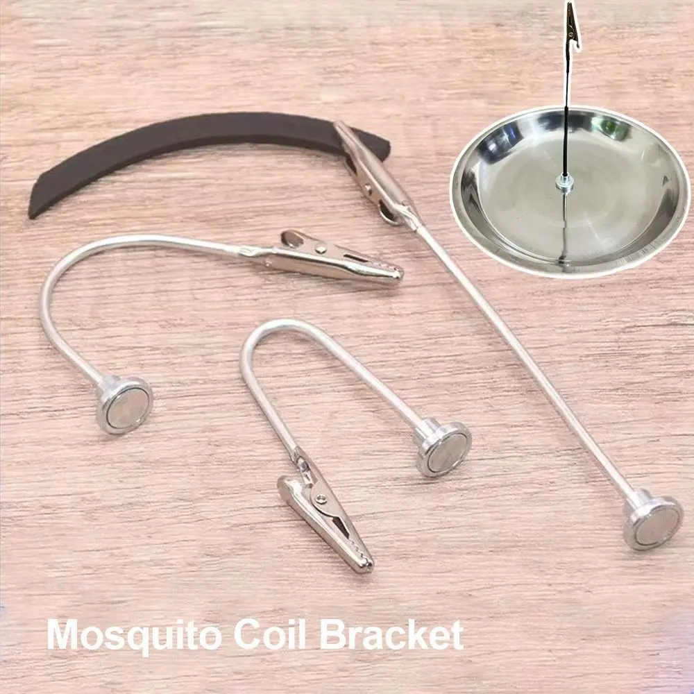 Stainless Steel Mosquito Coil Bracket Durable Strong Magnetic Incense Clip Multi-function Ash Tray Base Wood Incense Socket