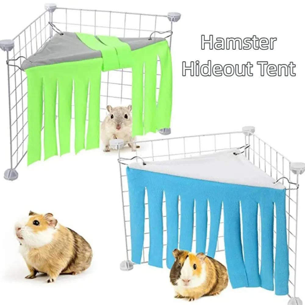 Cozy Tassel Strip Hamster Hideout Tent Breathable with Buckle Hamster Hanging Bed Washable Soft Hideaway Toy for Guinea Pig